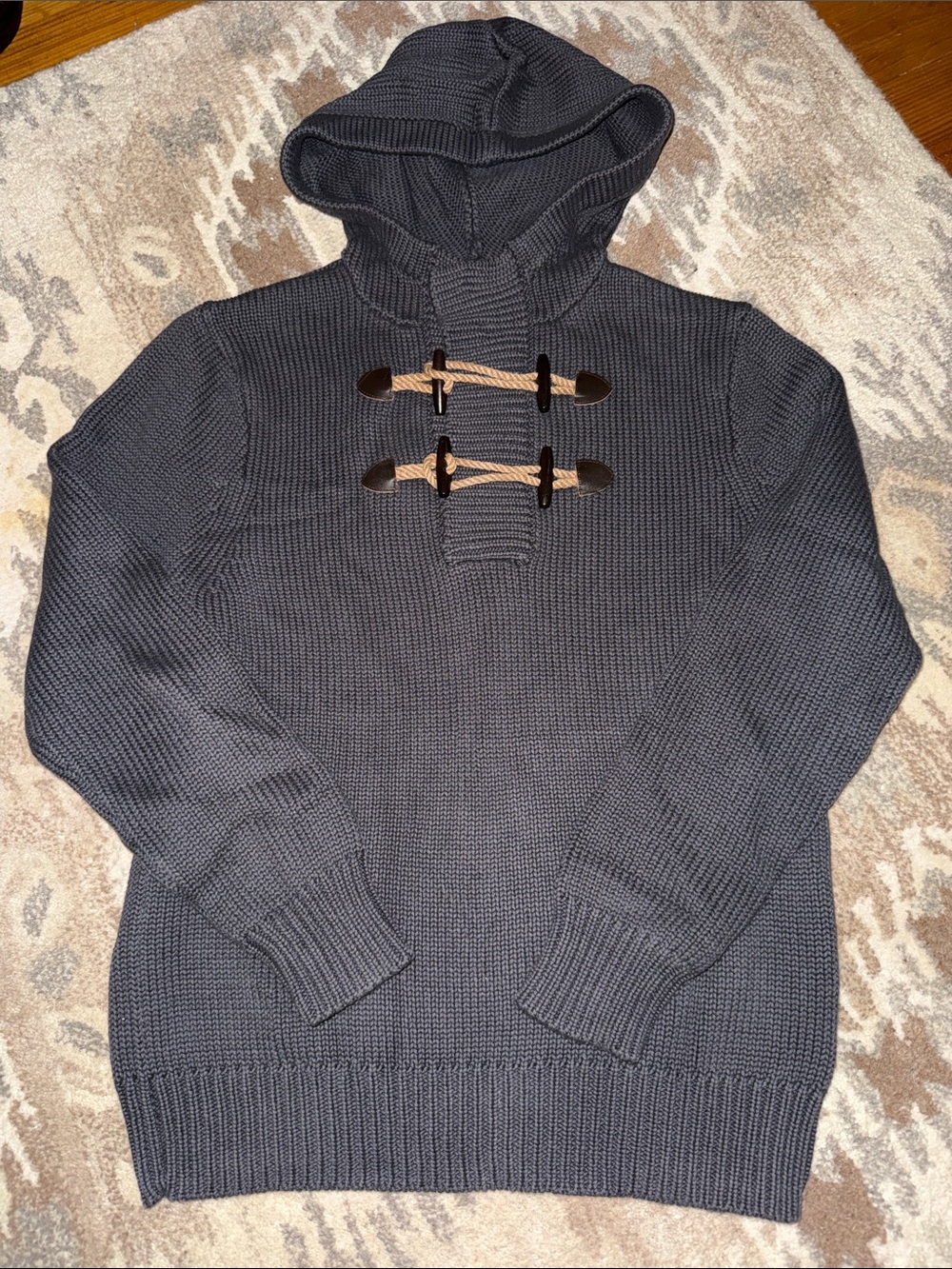 J. Crew Hooded Toggle Sweater - Charcoal Gray M